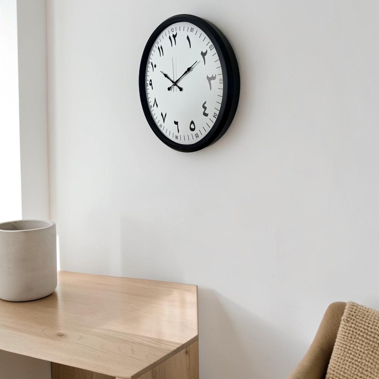 Siyah 52 Cm Metal Arapça Rakamlı Duvar Saati
