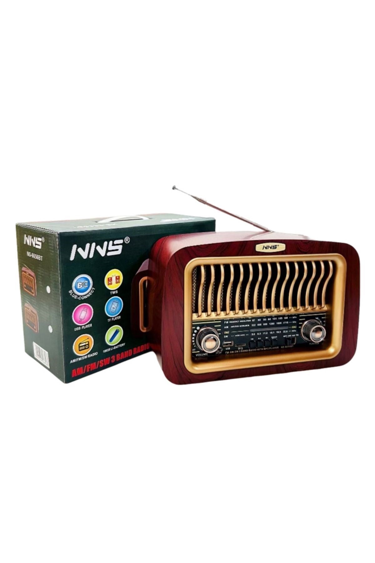BUFFER® Taşınabilir Klasik AM/FM/SW Transistör Retro Nostaljik Radyo USB Şarjlı
