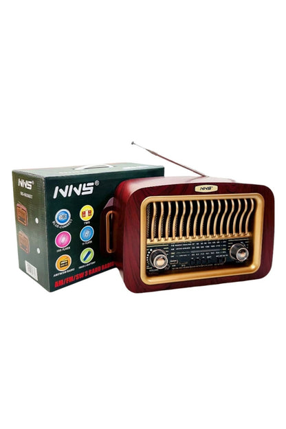 BUFFER® Taşınabilir Klasik AM/FM/SW Transistör Retro Nostaljik Radyo USB Şarjlı