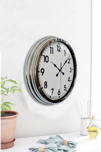 Krom Elegance 40 Cm Metal Standart Duvar Saati