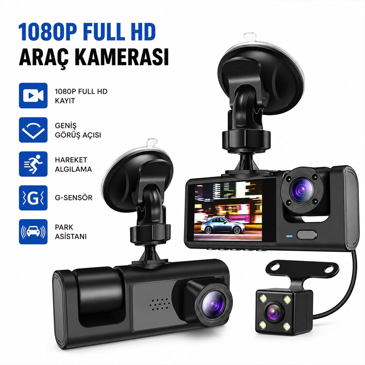 FULL HD 1080P SENSÖR - PARK ASİSTAN - HAREKET ALGILAMA OTO ARAÇ İÇİ KAMERA HS-362 (5643)