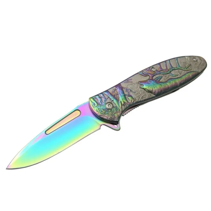 Geyikli Gökkuşağı Çakı 19,5 Cm, Kemerlikli