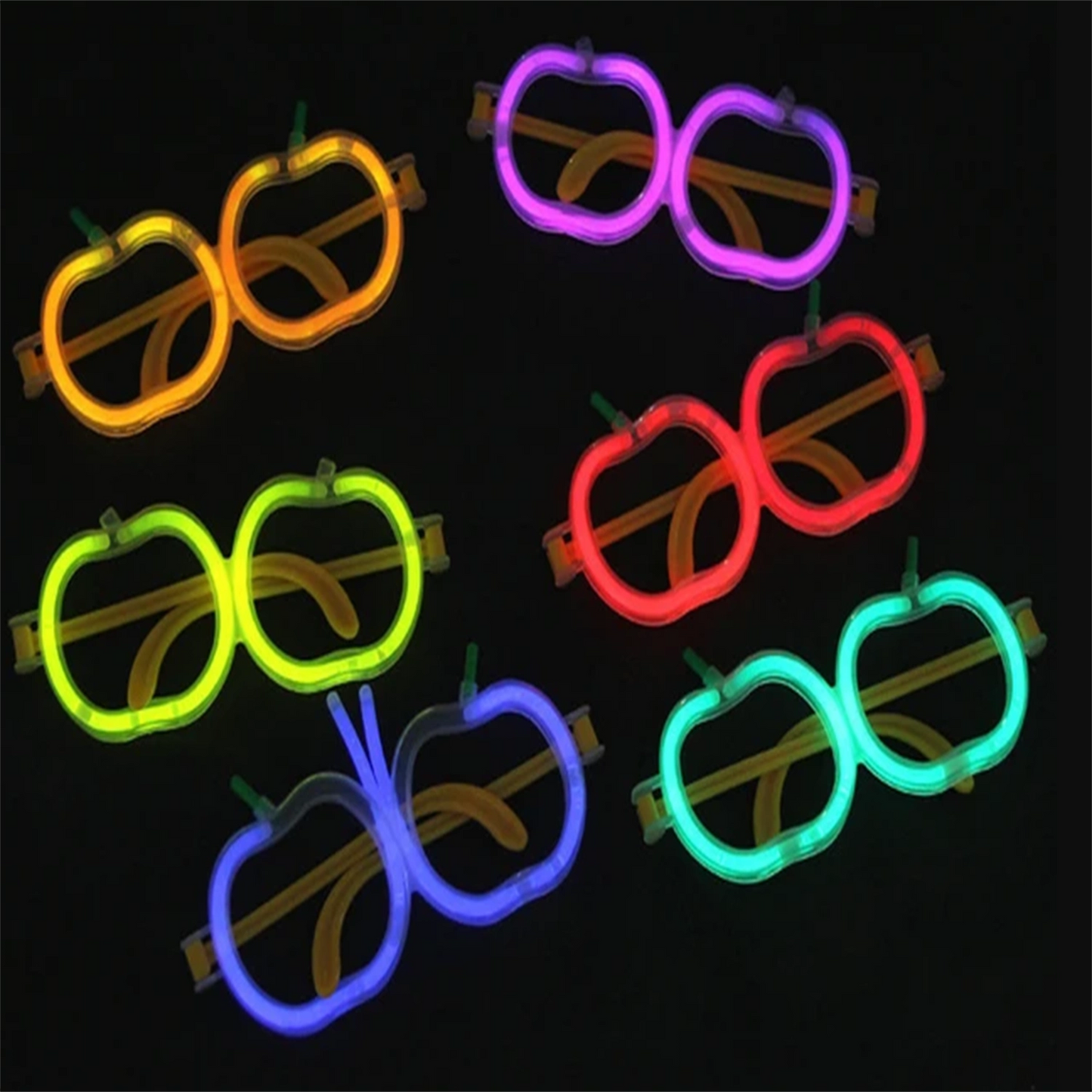 Glow Elma Gözlük - Glow Partisi Gözlüğü - Glow Gözlük 12 Adet