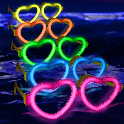 Glow Kalpli Fosforlu Gözlük 6’lı Renkli Set – Neon Parti (5643)