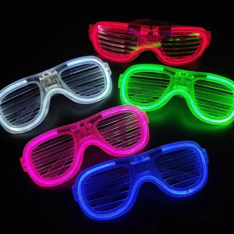 Glow Model Led Işıklı Parti Gözlüğü 3 Modlu 5 Renk 5 Adet (5643)