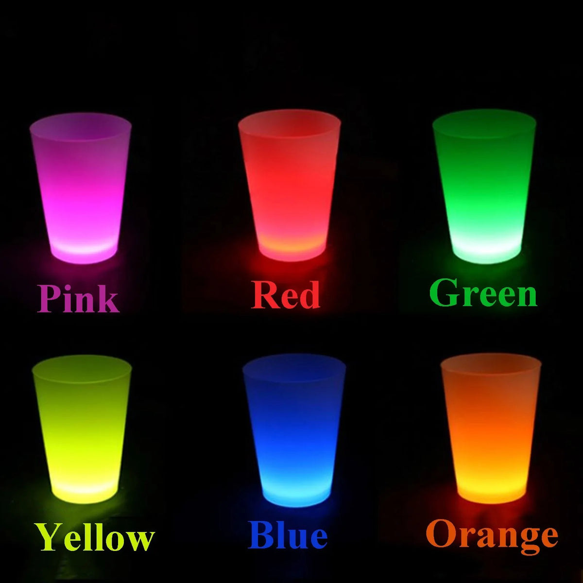 Glow Partisi Bardakları 6 Renk 6 Adet 1.5 oz 4.5 x 6.5 cm (5643)