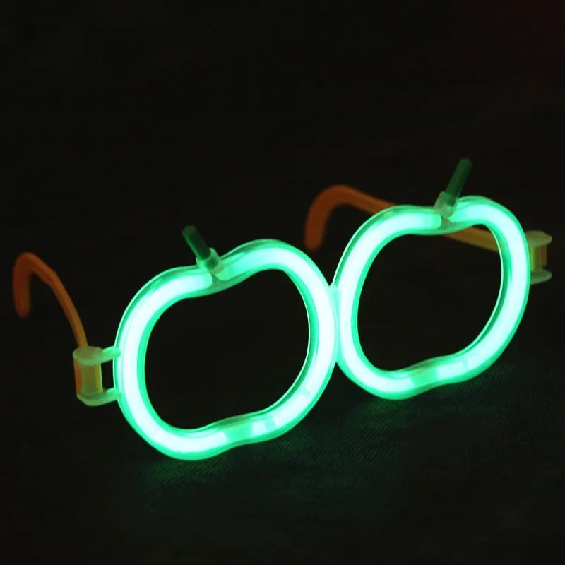Glow Stick Elma Gözlük - Glow Partisi Gözlüğü - Glow Stick Gözlük 12 Adet (5643)