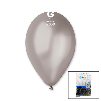 GM-110-38 METALİK - GÜMÜŞ BALON 11'' - 28CM - 100 PARÇA (5643)