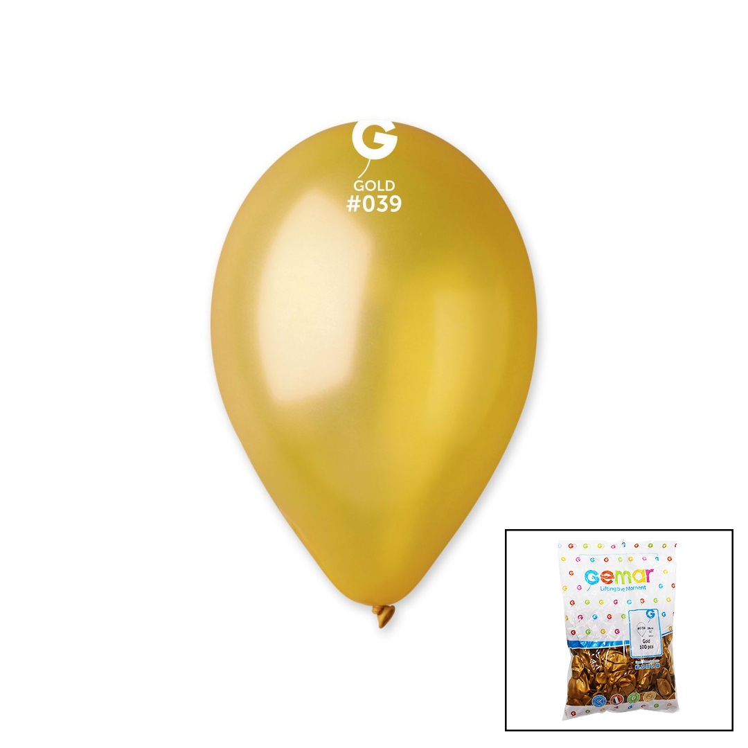 GM-110-39 METALİK - ALTIN BALON 11'' - 28CM - 100 PARÇA (5643)