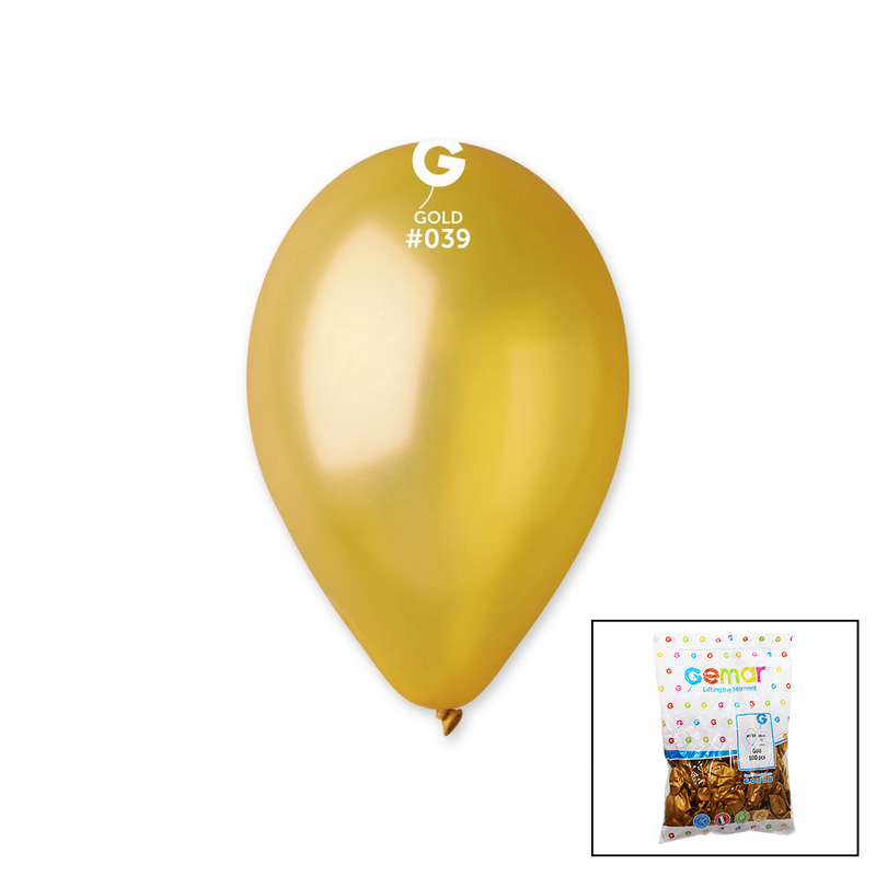 GM-110-39 METALİK - ALTIN BALON 11'' - 28CM - 100 PARÇA (5643)