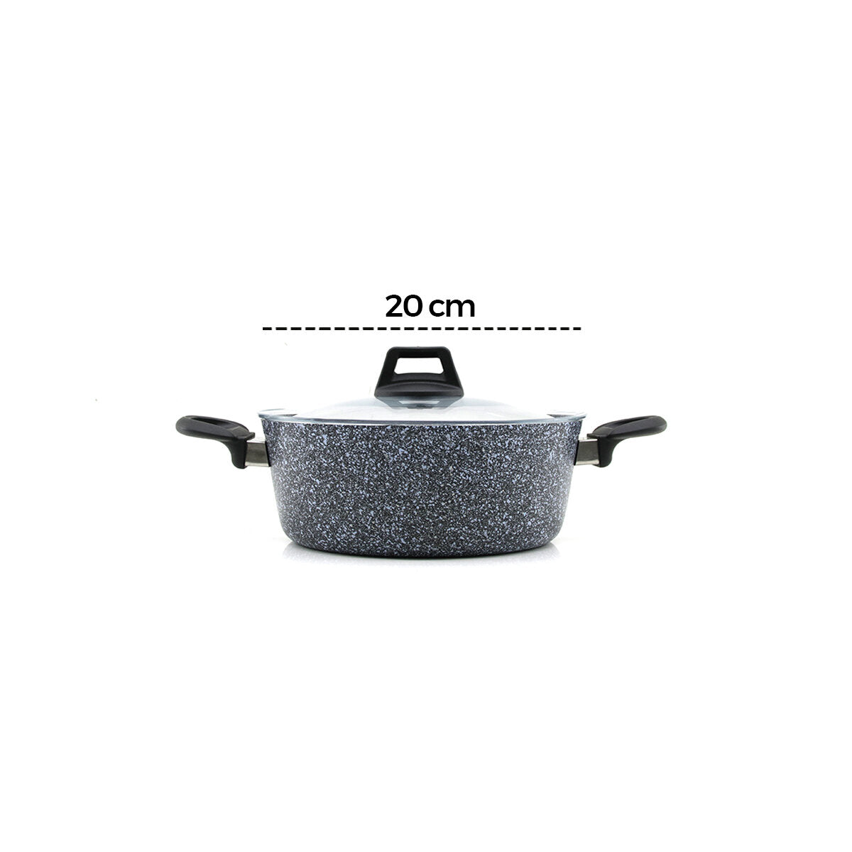 GRİ 7 PARÇA GRANİT TENCERE - TAVA SETİ 20-24CM DERİN - 27CM BASIK CAM KAPAK TENCERE - 26CM TAVA (5643)