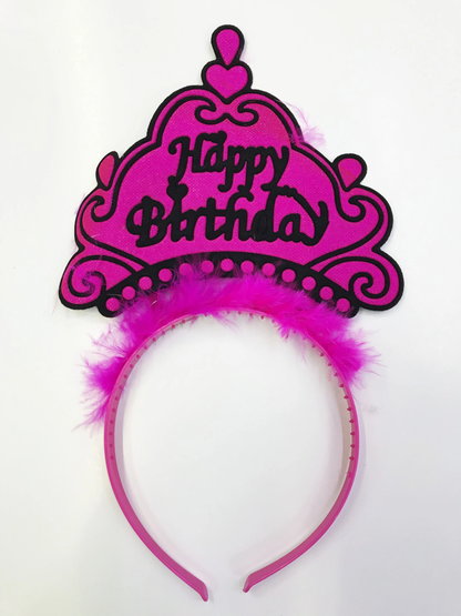 Happy Birthday Yazılı Neon Renk Taç 12 Adet