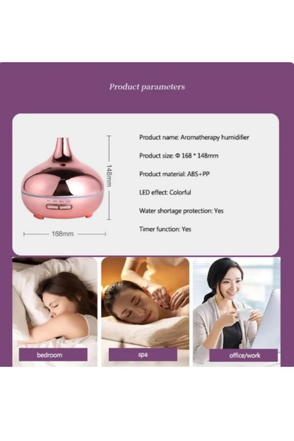 Hava Nemlendirici Parlak Gold Aromatik Oda Kokusu 550 Ml Kahve Aroma Difüzörü Buhar Nemlendırıcı