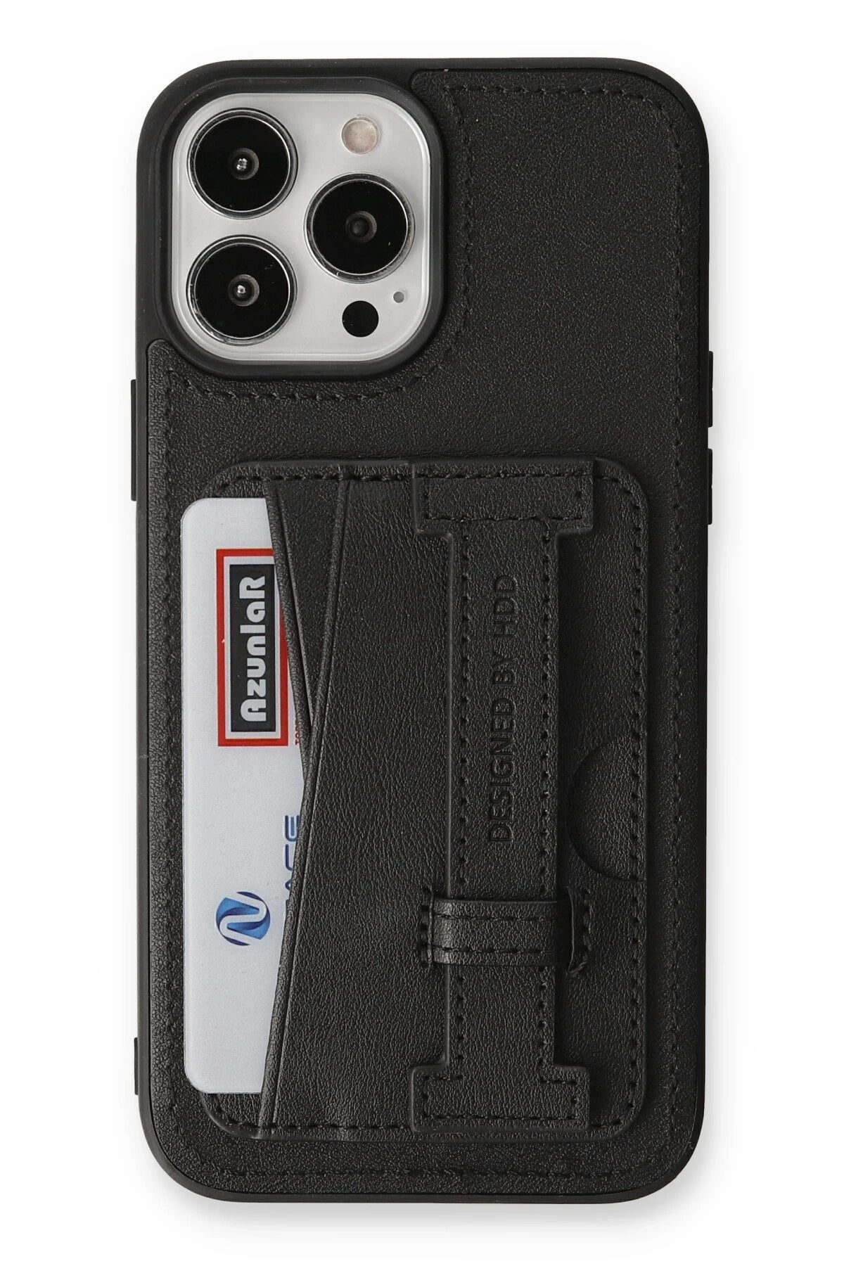 HDD Apple iPhone 13 Pro Kılıf HD Deri Kartvizitli Kapak - Siyah