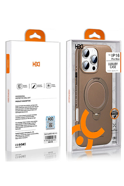 HDD Apple iPhone 14 Pro Max Vapor Deri Magsafe Standlı Kılıf - Siyah