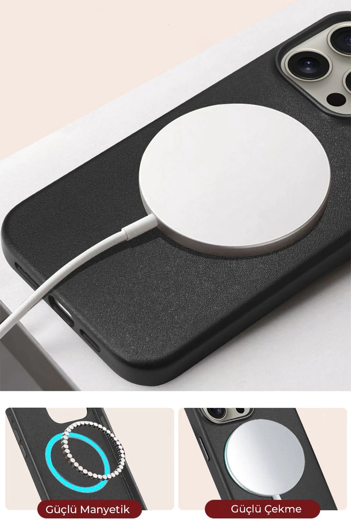 HDD Apple iPhone 15 Pro Max HBC-242 Dividing Magsafe Kapak - Siyah