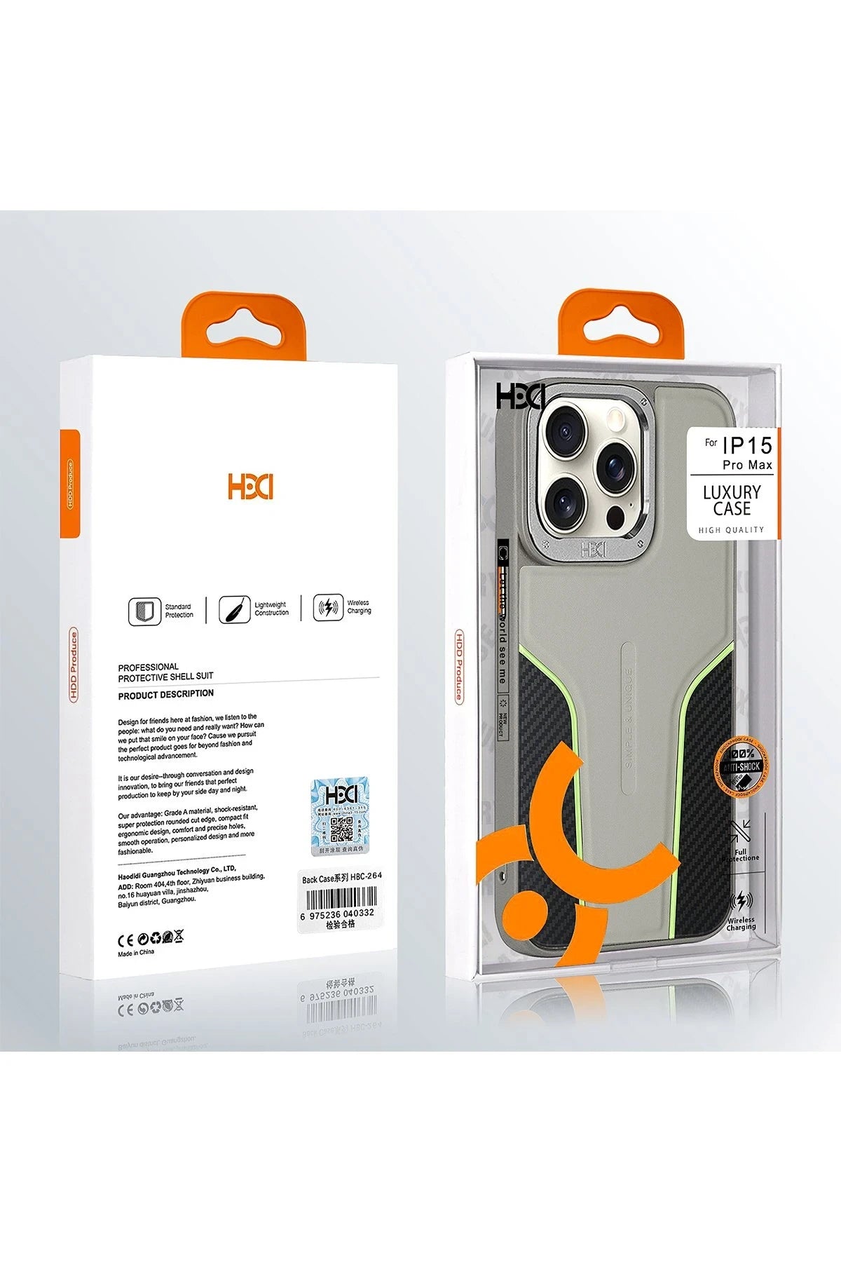 HDD Apple iPhone 15 Pro Max HBC-264 Lambor Karbon Fiber Sport Kapak - Siyah