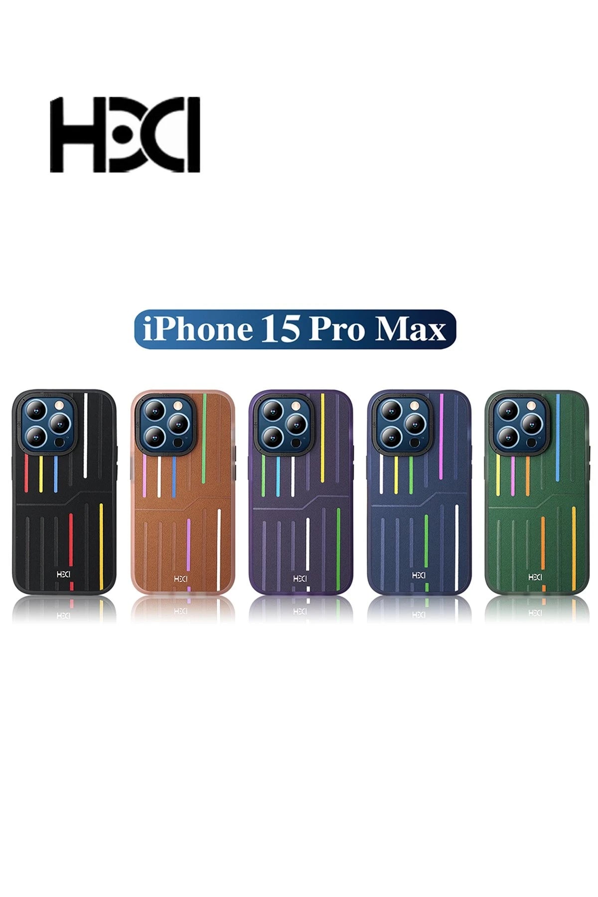 HDD Apple iPhone 15 Pro Max Kılıf HBC-221 Roma Kapak - Siyah