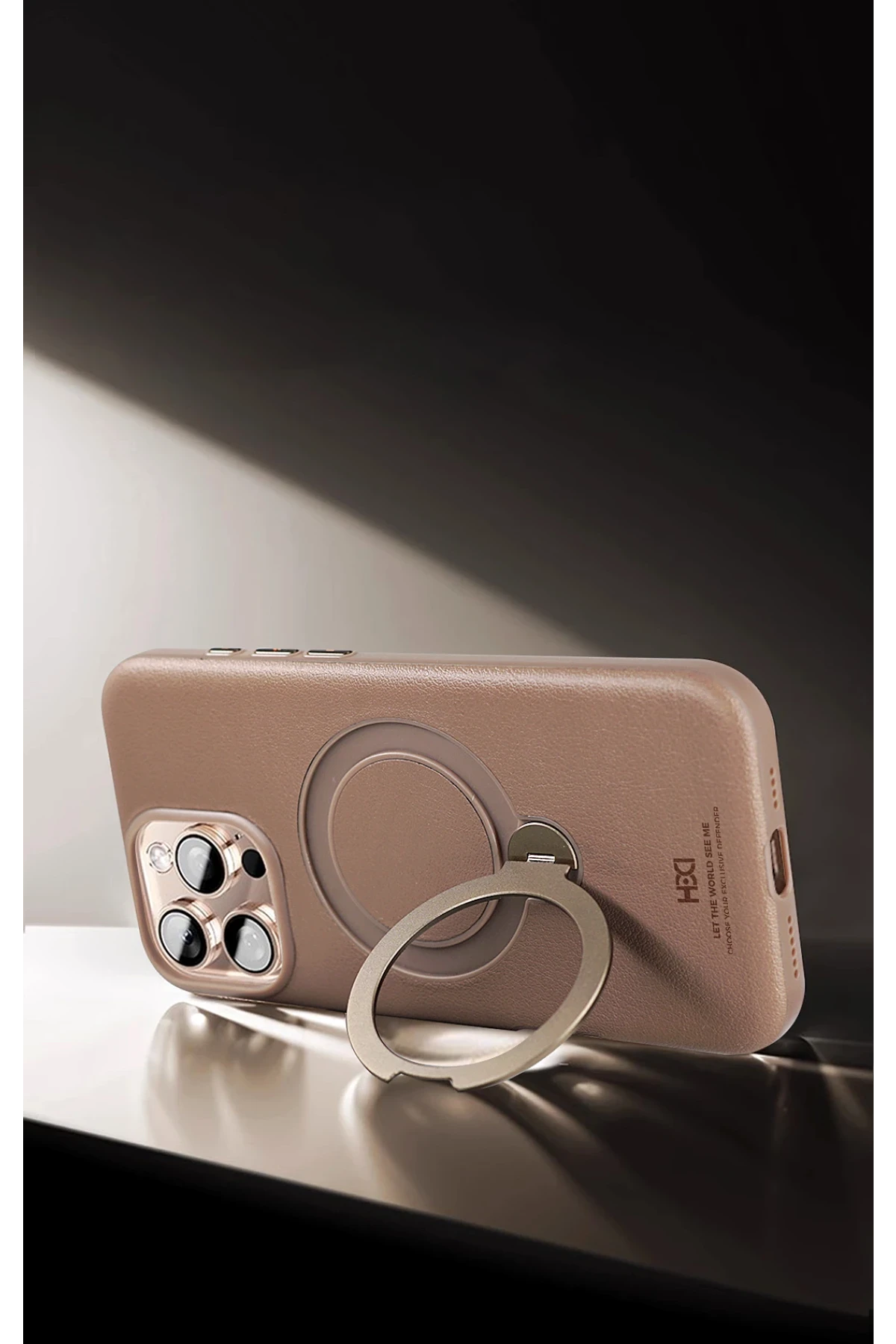 HDD Apple iPhone 16 Pro Vapor Deri Magsafe Standlı Kılıf - Siyah