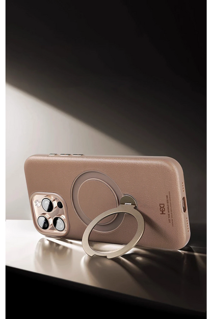 HDD Apple iPhone 16 Pro Vapor Deri Magsafe Standlı Kılıf - Siyah