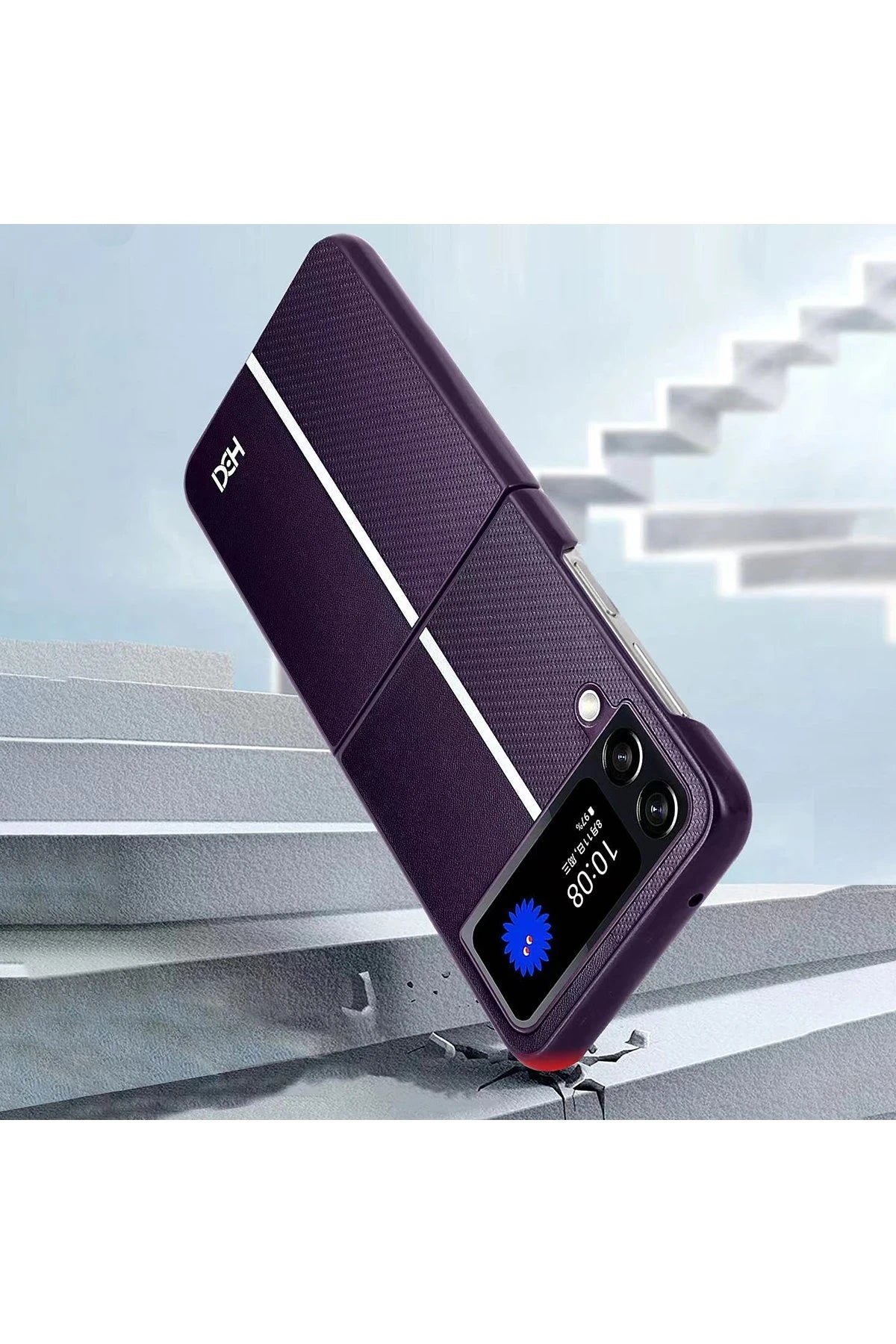 HDD Samsung Galaxy Z Flip 4 Kılıf HBC-155 Lizbon Kapak - Siyah
