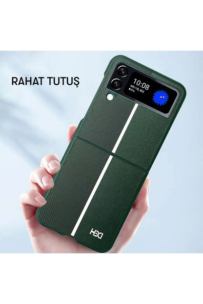 HDD Samsung Galaxy Z Flip 4 Kılıf HBC-155 Lizbon Kapak - Siyah