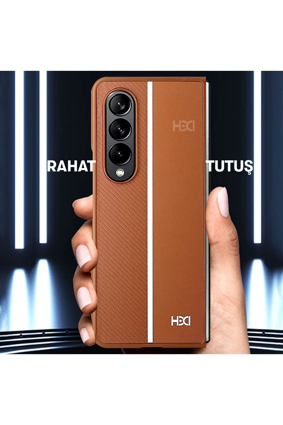 HDD Samsung Galaxy Z Fold 3 Kılıf HBC-155 Lizbon Kapak - Siyah