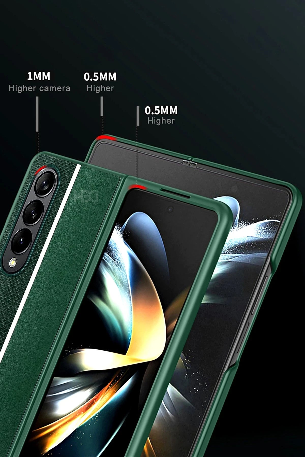 HDD Samsung Galaxy Z Fold 3 Kılıf HBC-155 Lizbon Kapak - Siyah