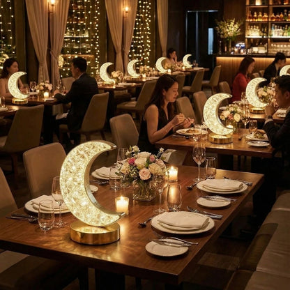 Hilal AY Model Kristal LED Masa Lambası – Dokunmatik, 3 Renk Işık Modlu, Şarjlı Mini Dekoratif Gece Lambası (5643)