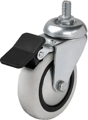 Hts 354 - 75x25 Mm Pvc Makaralı Vidalı Frenli Teker 4 Adet