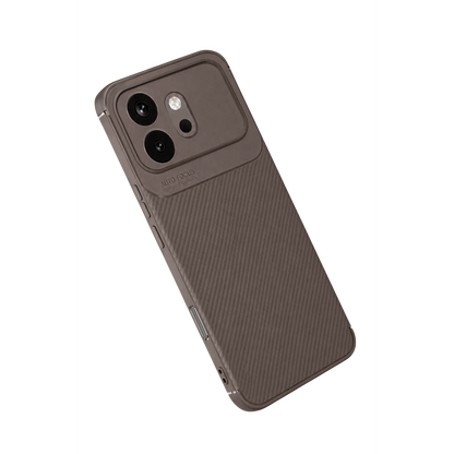 Huawei Honor 600 Auto Focus Karbon Kapak - Gri
