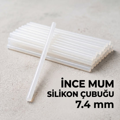 İnce Mum Silikon Çubuğu - 7.4 mm Şeffaf - 1 Kilogram