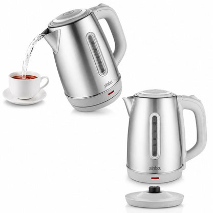 İNOKS ÇELİK KETTLE SU ISITICISI KABLOSUZ KULLANIM 1.8LT 360° DÖNEBİLME OTOMATİK KAPANMA SK-8031 (5643)