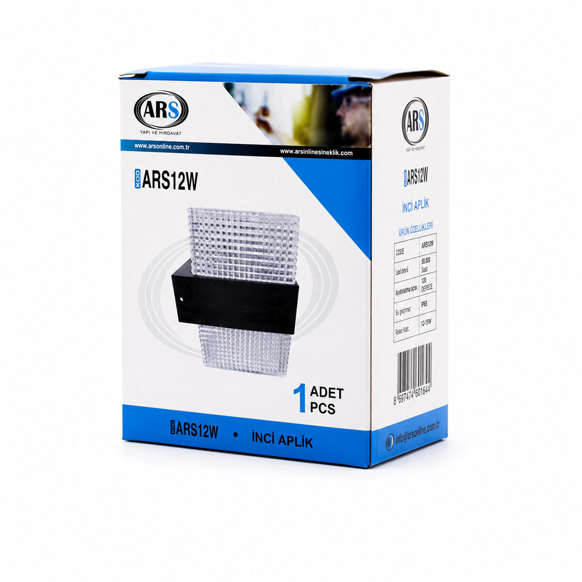 IP66 50.000 SAAT LED ÖMRÜ 10W İNCİ LED APLİK DUVAR LAMBASI ARS-348956 (5643)