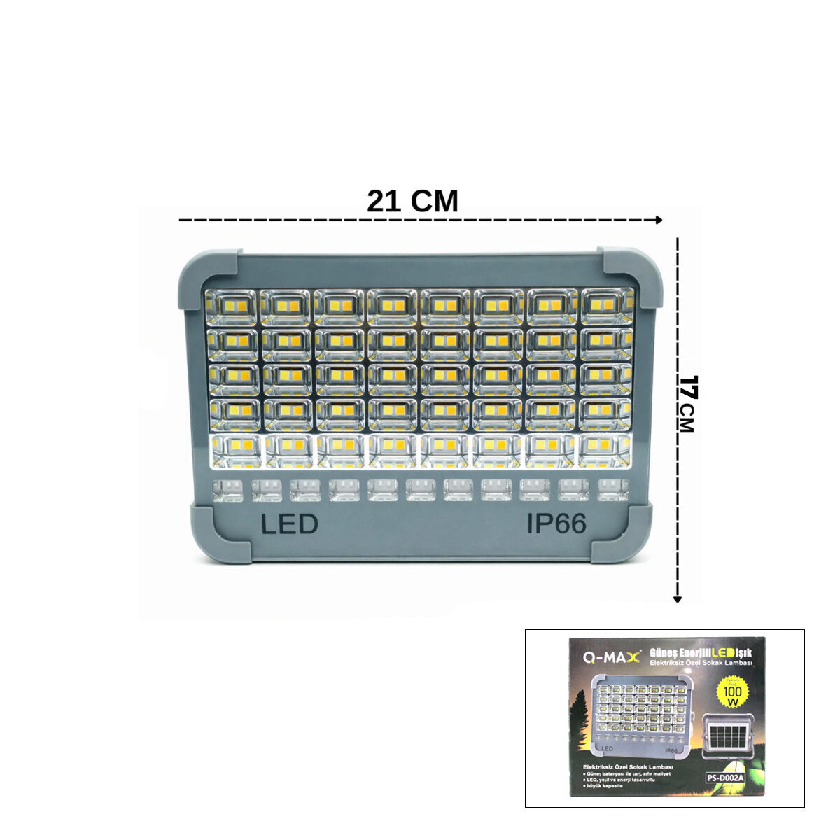 IP66 GÜNEŞ ENERJİLİ LED IŞIK SOLAR PROJEKTÖR - POWERBANK ÇAKARLI KAMP - DIŞ MEKAN PS-D002A (5643)