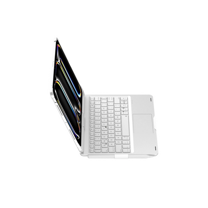 İpad Pro 11 (2024) F11 Ats Kılıf Magic Dönen Klavyeli Tablet Kılıf - Gümüş