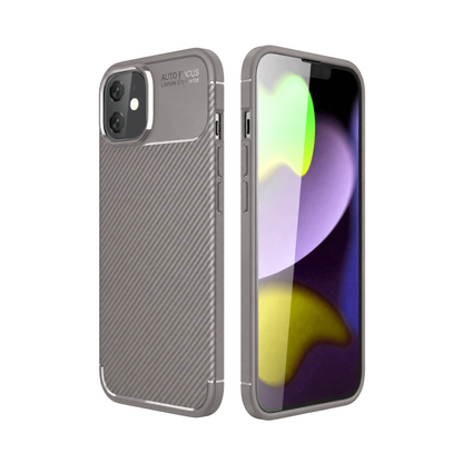 İphone 11 Kılıf Auto Focus Karbon Kapak - Gri