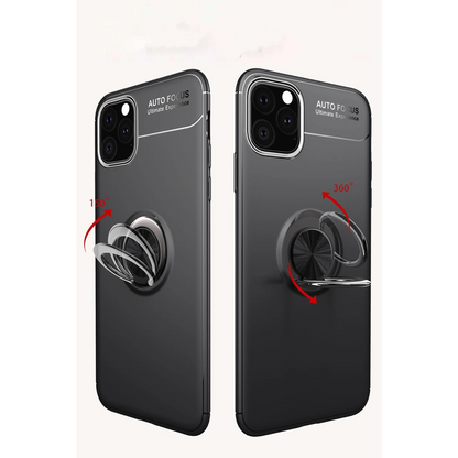 İphone 11 Pro Kılıf Range Yüzüklü Silikon - Siyah-mavi