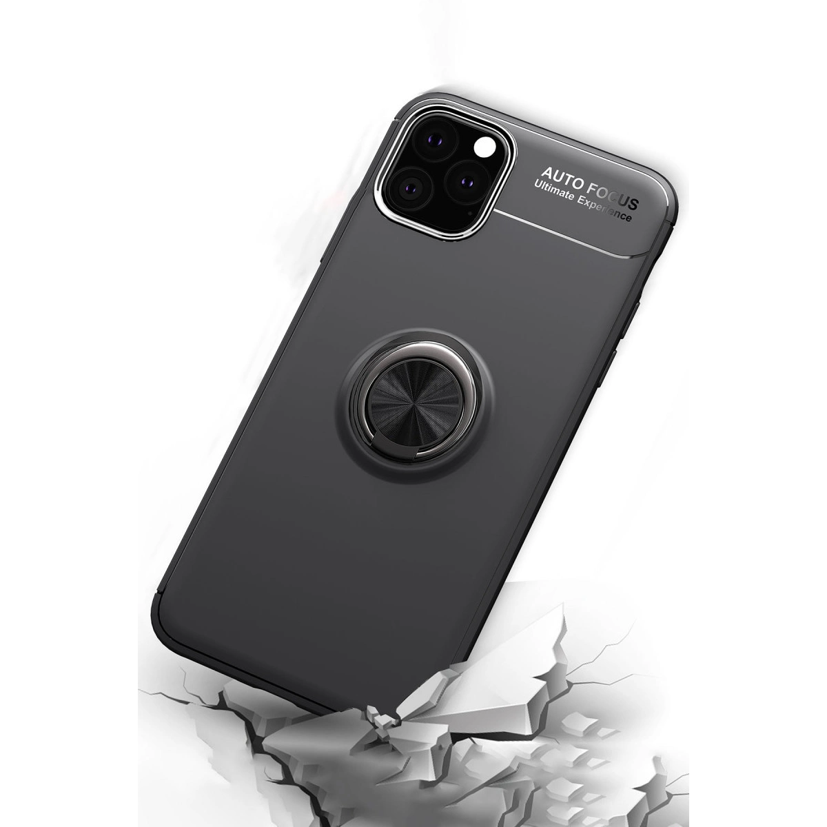 İphone 11 Pro Kılıf Range Yüzüklü Silikon - Siyah-mavi
