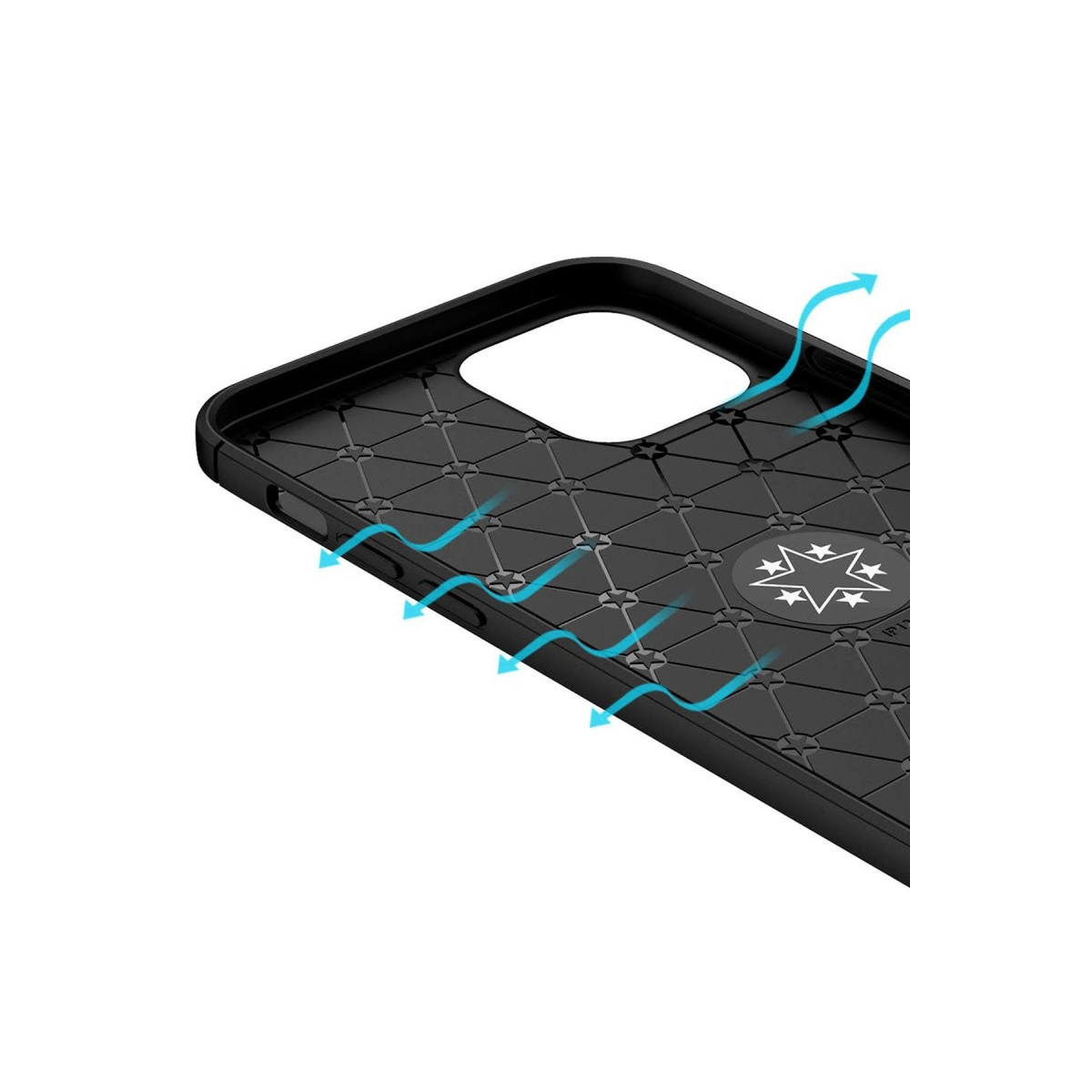 İphone 12 Kılıf Range Yüzüklü Silikon - Siyah-kırmızı