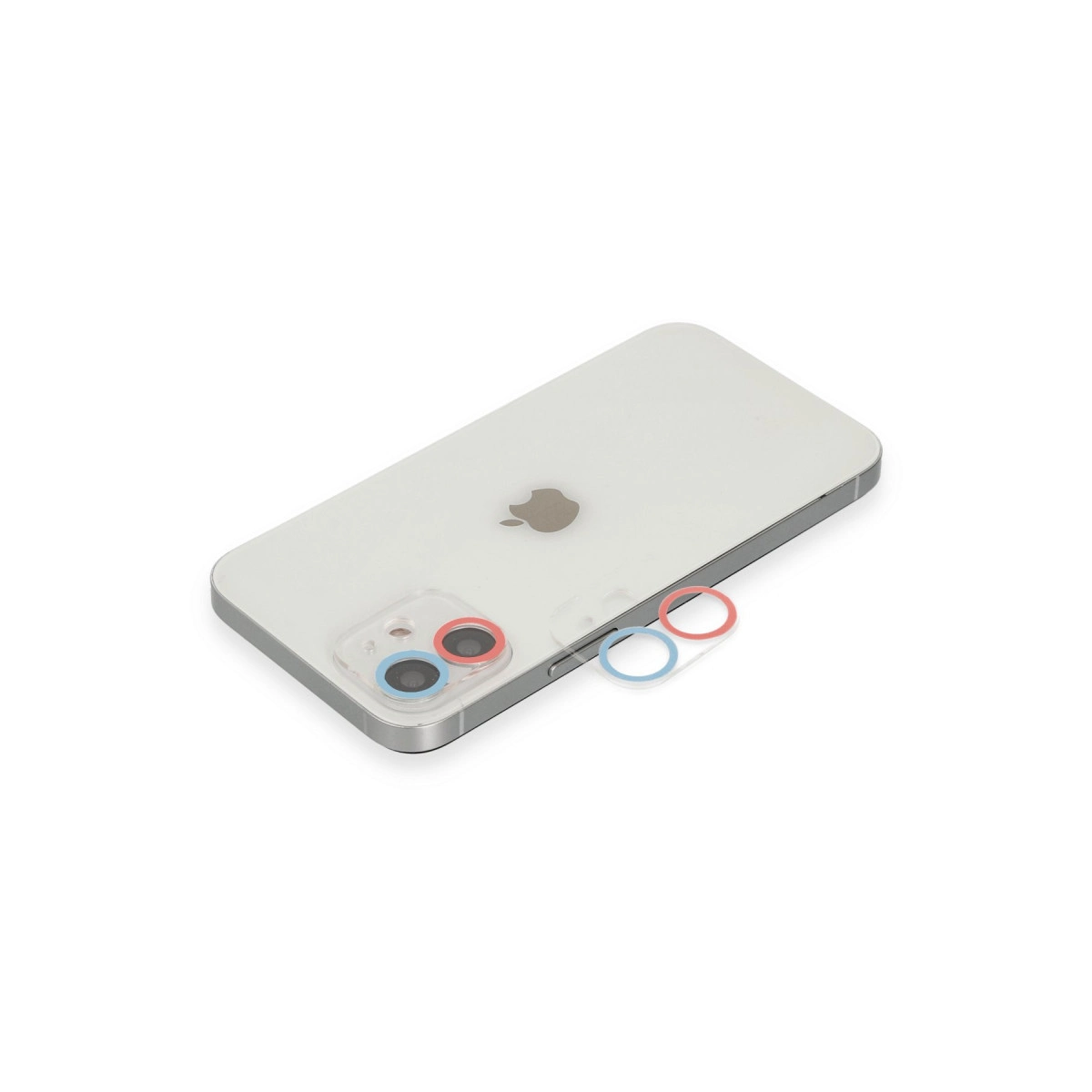 İphone 12 Mini Renkli Kamera Lens Koruma Cam - Pembe-mavi