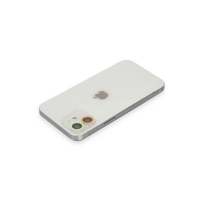 İphone 12 Mini Renkli Kamera Lens Koruma Cam - Turuncu-yeşil