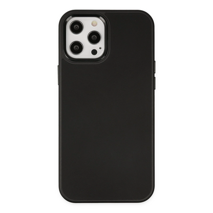 İphone 12 Pro Max Kılıf Asya Deri Silikon - Siyah