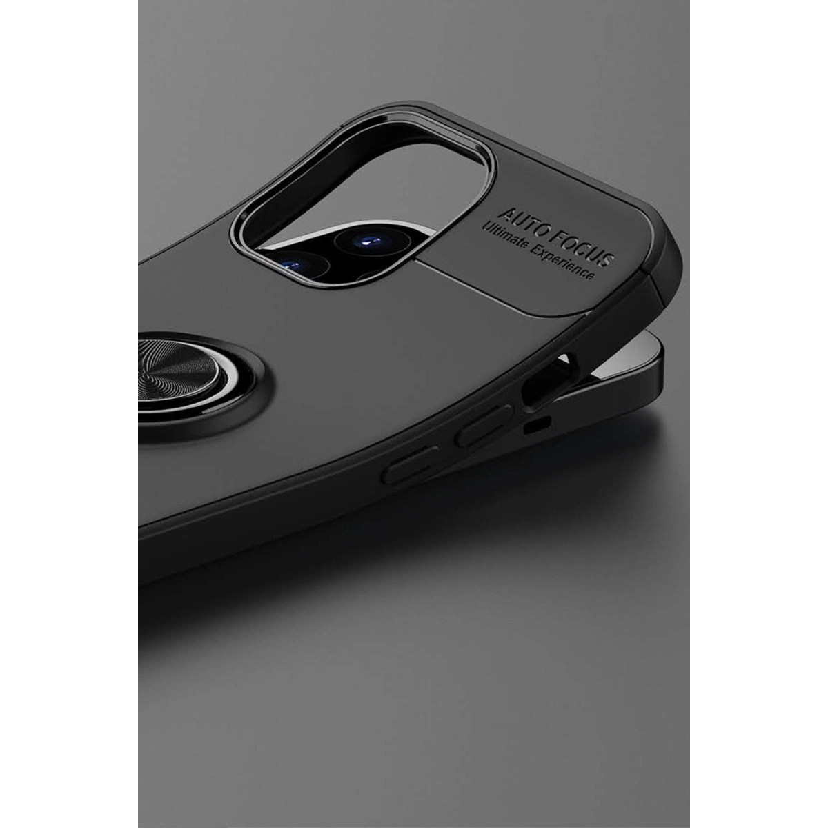 İphone 12 Pro Max Kılıf Range Yüzüklü Silikon - Kırmızı