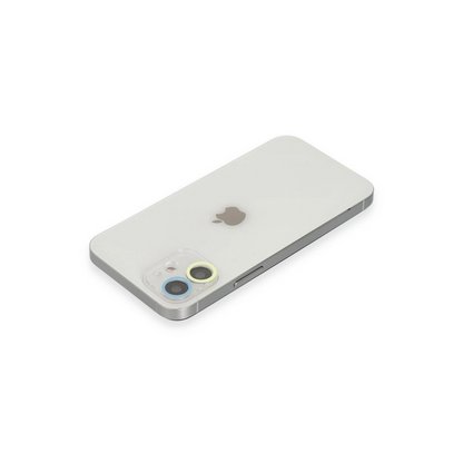 İphone 12 Renkli Kamera Lens Koruma Cam - Sarı-mavi