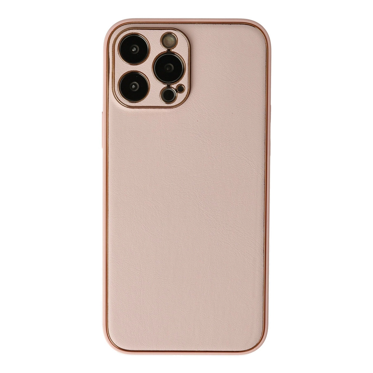 İphone 13 Pro Kılıf Coco Deri Silikon Kapak - Pudra