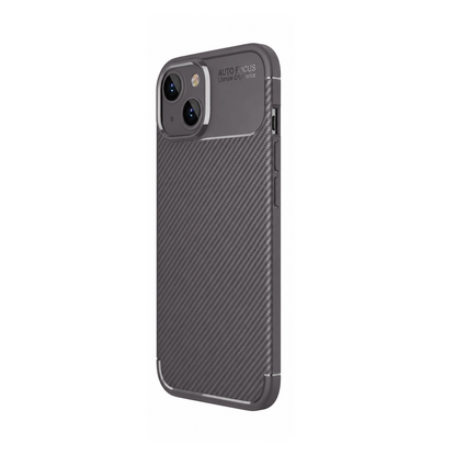 İphone 14 Kılıf Auto Focus Karbon Kapak - Gri