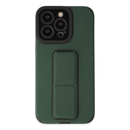 İphone 14 Pro Kılıf Mega Standlı Silikon - Yeşil