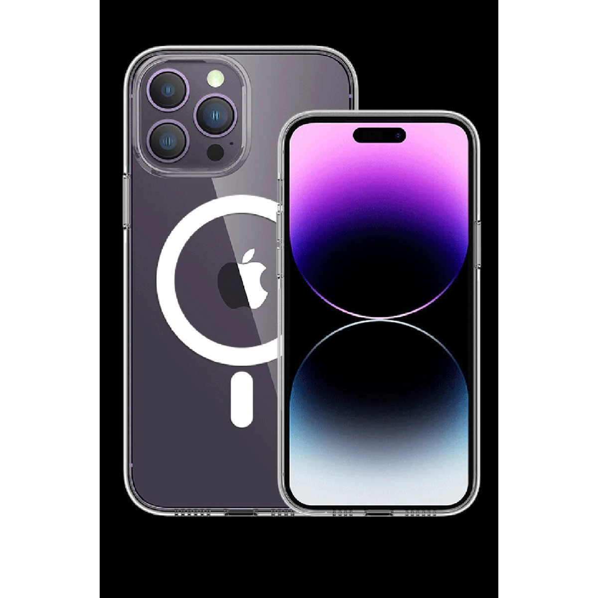 İphone 14 Pro Max Kılıf Tron Şeffaf Magsafe Kapak - Şeffaf
