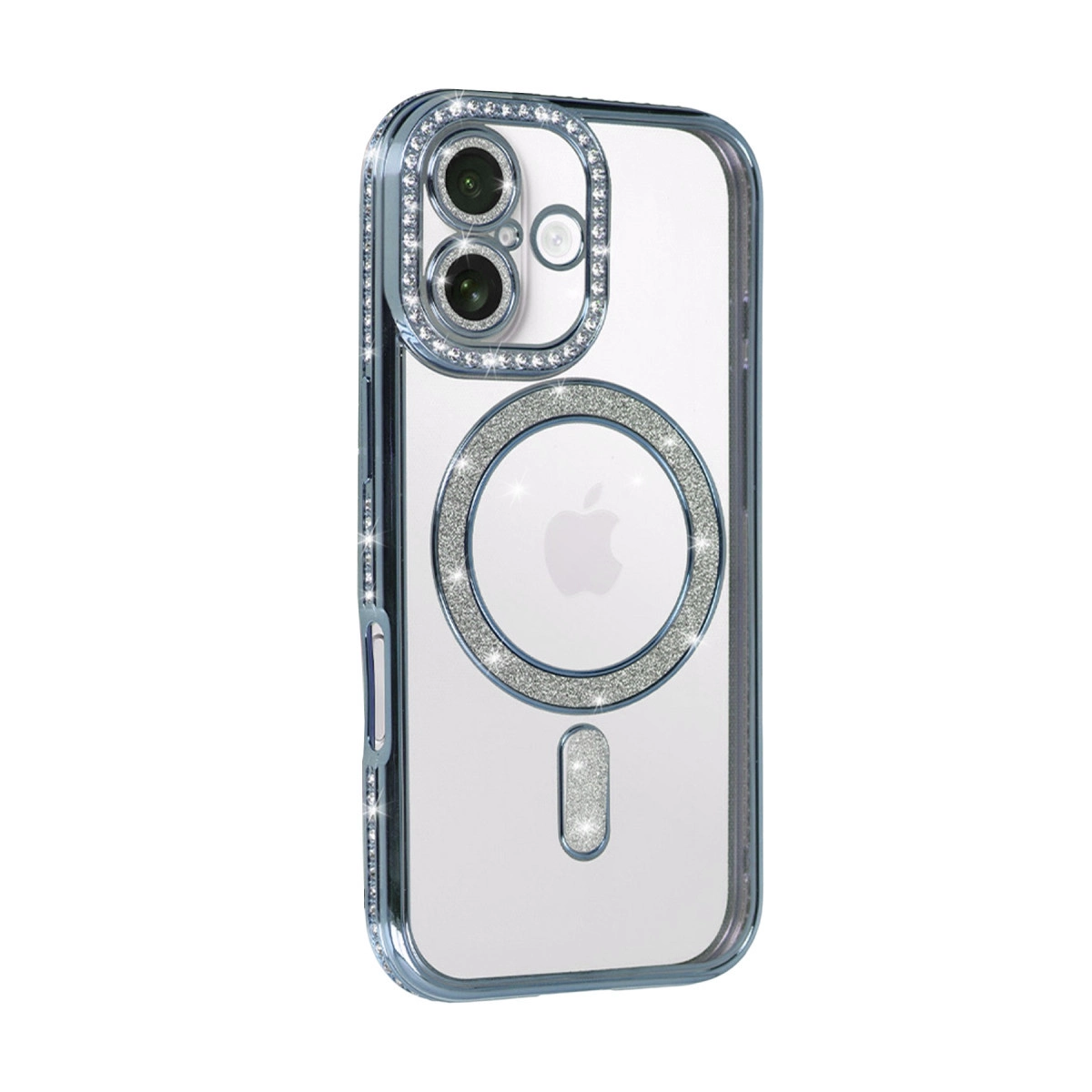 İphone 17 Joke Simli Magneticsafe Kılıf - Mavi